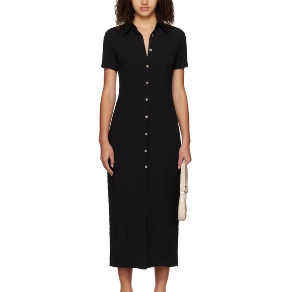Third Form Black Button Midi Dress - Picture 1 of 4